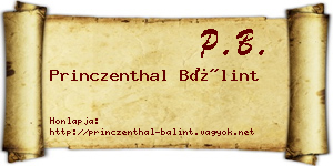 Princzenthal Bálint névjegykártya